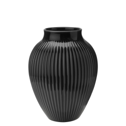 Keramická váza Knabstrup Ripple Black 20 cm