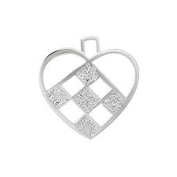 Vánoční ozdoba Braided Heart Silver 12 cm