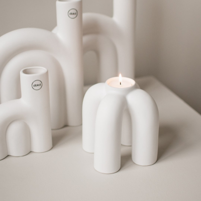                             Keramický svícen Rope Candle White                        