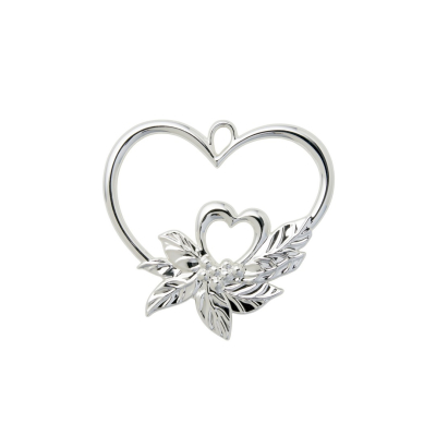                             Vánoční ozdoba Double Heart Silver 7 cm                        