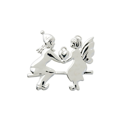                             Vánoční ozdoba Angel on Seesaw Silver 6,5 cm                        