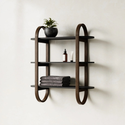                             Polička Bellwood Wall Shelf Black Walnut                        