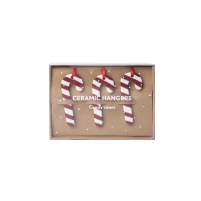                             Keramická vánoční ozdoba Candy Cane - set 3 ks                        