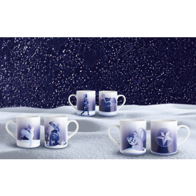                             Porcelánový hrnek Blue Christmas jelen                        