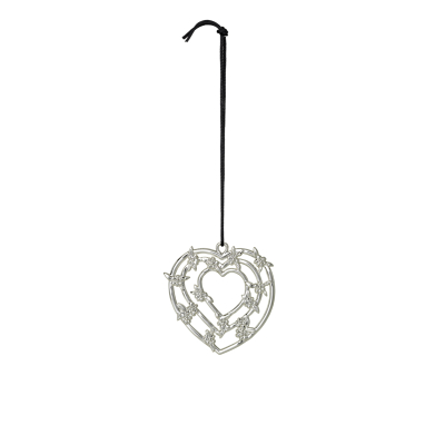 Vánoční ozdoba Heart Garland Silver 7 cm                    