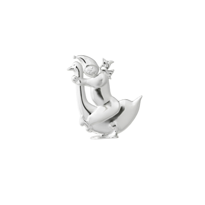 Vánoční ozdoba Boy and Goose Silver 7 cm                    