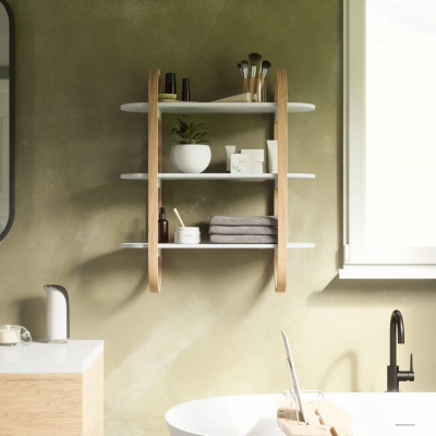                             Polička Bellwood Wall Shelf White Natural                        